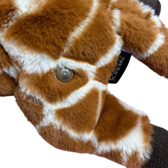 FAO Schwarz Plush Giraffe Toy Soft Stuffed Animal 14" Brown White Spotted Fur - Picture 7 of 8